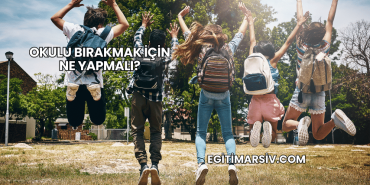Okulu Bırakmak İçin Ne Yapmalı?