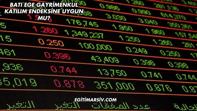 Batı Ege Gayrimenkul Katılım Endeksine Uygun mu?