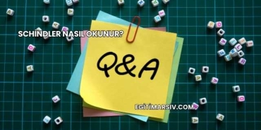 Schindler Nasıl Okunur?
