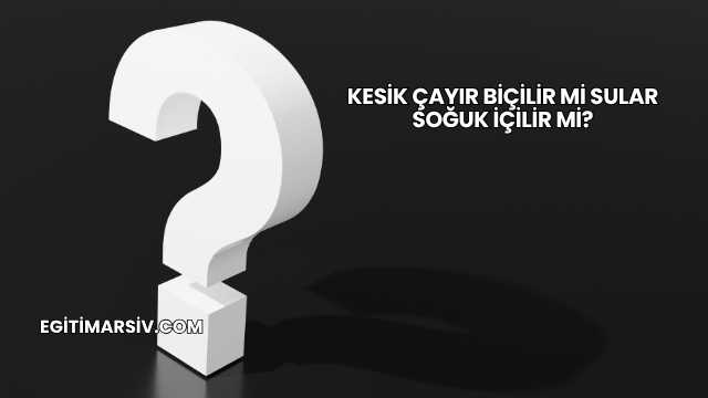 Kesik Çayır Biçilir mi Sular Soğuk İçilir mi?