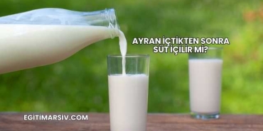 Ayran İçtikten Sonra Süt İçilir mi?