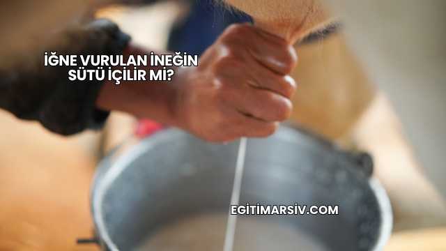 İğne Vurulan İneğin Sütü İçilir mi?