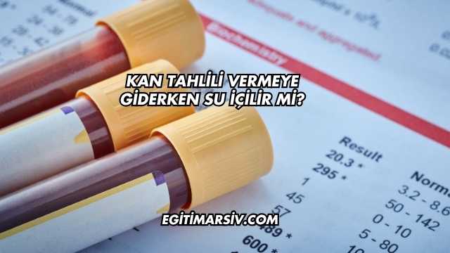 Kan Tahlili Vermeye Giderken Su İçilir mi?