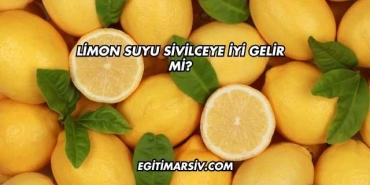 Limon Suyu Sivilceye İyi Gelir mi?