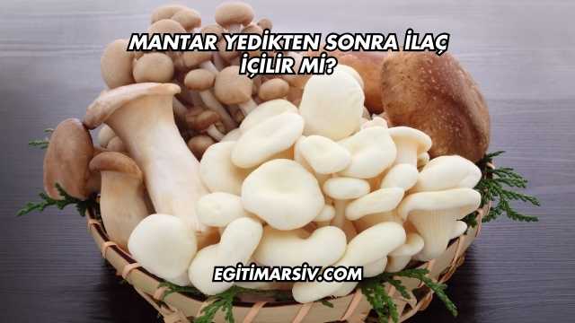 Mantar Yedikten Sonra İlaç İçilir mi?