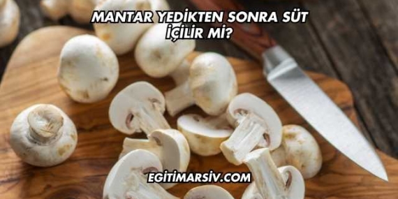 Mantar Yedikten Sonra Süt İçilir mi?