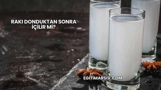 Rakı Donduktan Sonra İçilir mi?