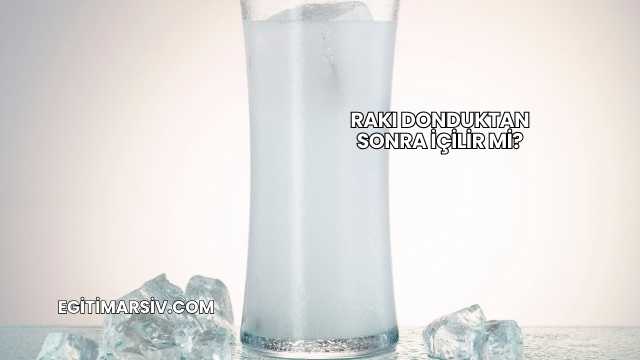 Rakı Donduktan Sonra İçilir mi?