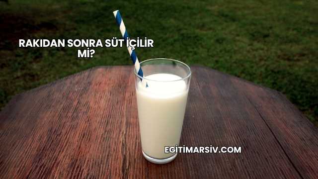Rakıdan Sonra Süt İçilir mi?