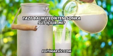 Taze Balık Yedikten Sonra Süt İçilir mi?