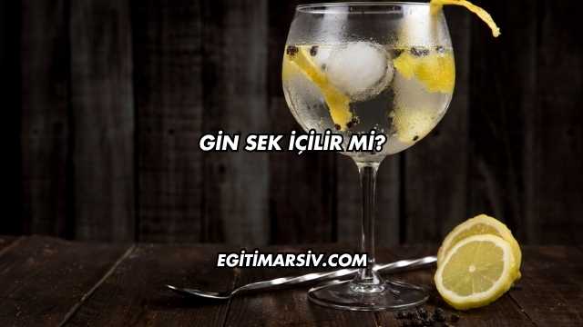 Gin Sek İçilir mi?
