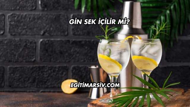 Gin Sek İçilir mi?