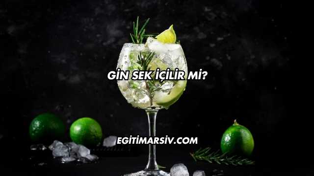 Gin Sek İçilir mi?