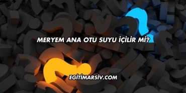 Meryem Ana Otu Suyu İçilir mi?