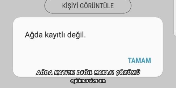 Ağda Kayıtlı Değil Hatası Çözümü