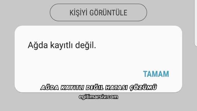 Ağda Kayıtlı Değil Hatası Çözümü