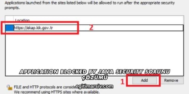 Application Blocked By Java Security Sorunu Çözümü