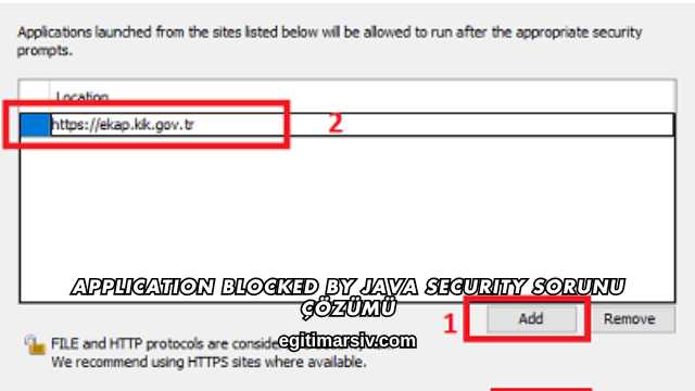 Application Blocked By Java Security Sorunu Çözümü
