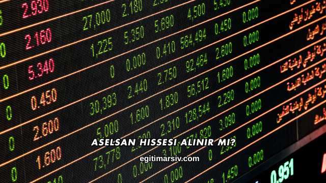 Aselsan Hissesi Alınır mı?