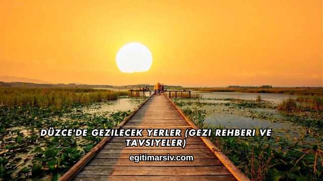 Düzce'de Gezilecek Yerler (Gezi Rehberi ve Tavsiyeler)