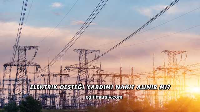 Elektrik Desteği Yardımı Nakit Alınır mı?