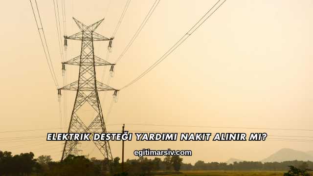 Elektrik Desteği Yardımı Nakit Alınır mı?