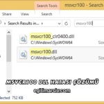 Msvcr100 Dll Hatası Çözümü