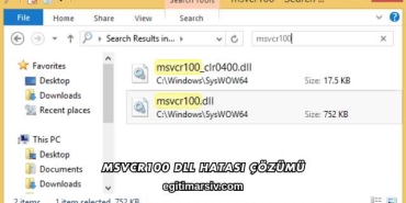 Msvcr100 Dll Hatası Çözümü