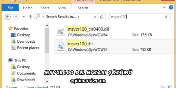 Msvcr100 Dll Hatası Çözümü