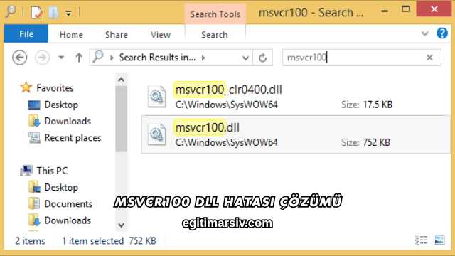 Msvcr100 Dll Hatası Çözümü