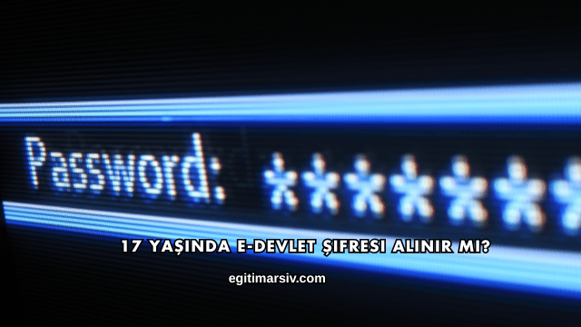 17 Yaşında E-Devlet Şifresi Alınır mı?