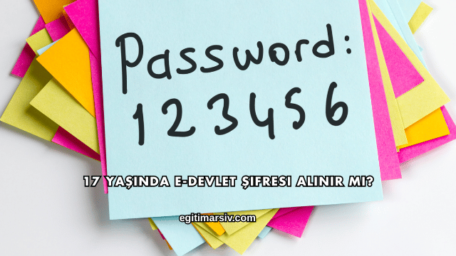 17 Yaşında E-Devlet Şifresi Alınır mı?