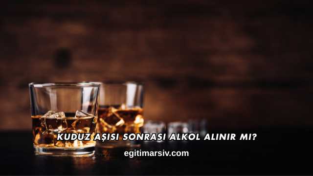Kuduz Aşısı Sonrası Alkol Alınır mı?